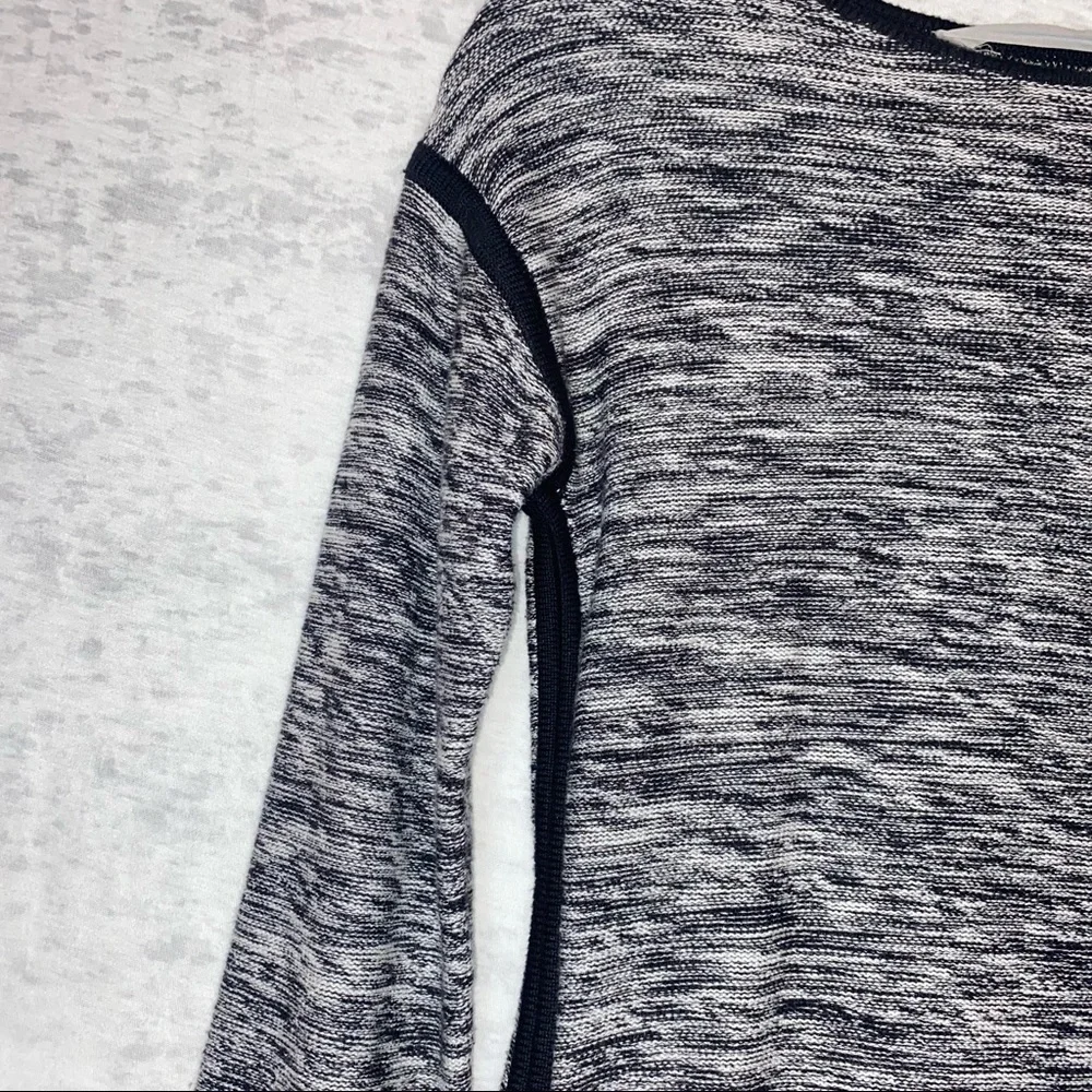 Athleta Retreat Marled Knit Grey Black Long Sleeve Sweater Tunic Dress XSP - Picture 8 of 11